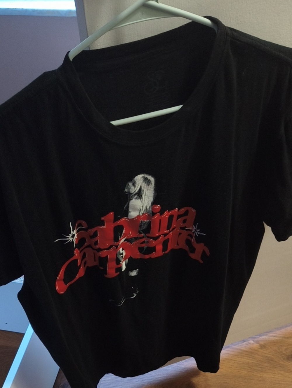 Black Graphic Tee with Red Logo - Unbranded